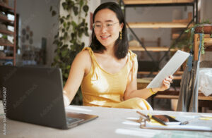 Image of Faculty member working online